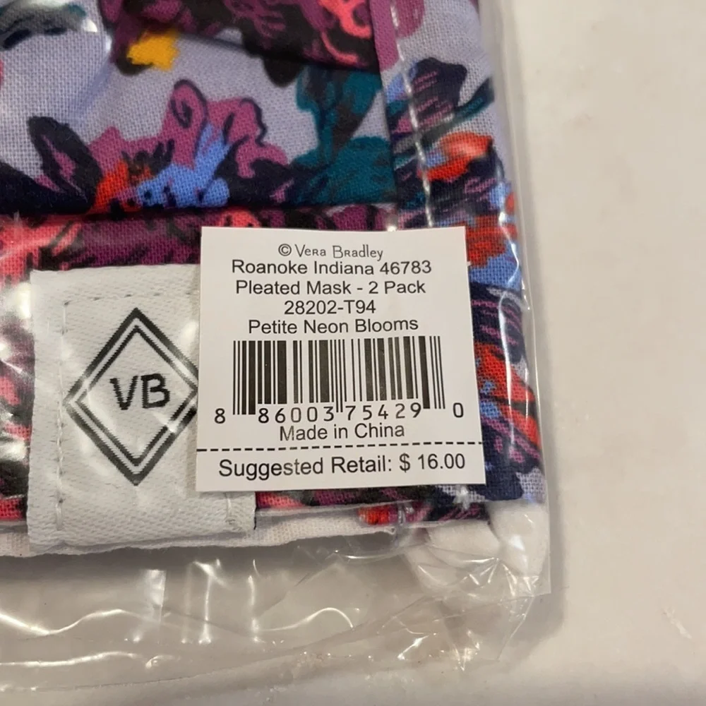 Vera‎ Bradley Pleated Mask 2 Pack Signature Cotton